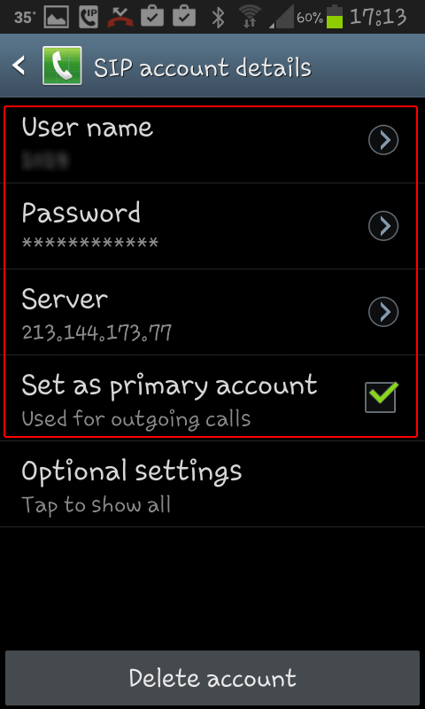 input yuboto voip account details