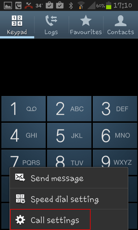 android Call settings