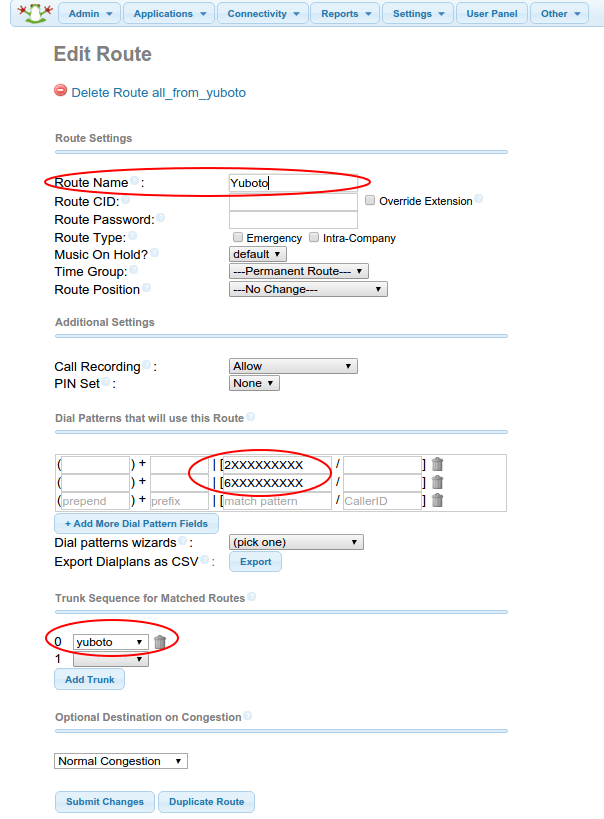 freepbx new outbound route
