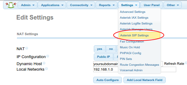 asterisk sip settings