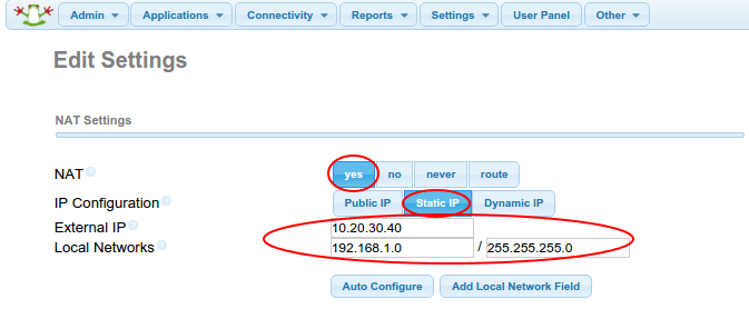 asterisk sip settings static ip behind nat