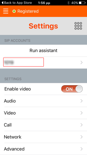 Linphone Account Settings