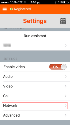 Linphone Network Settings