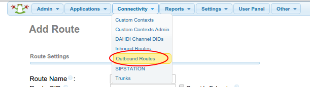 freepbx outbound route