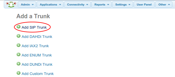 freepbx new SIP trunk