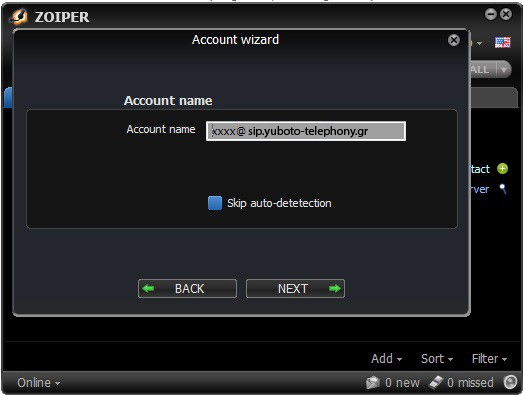 zoiper-account-connection